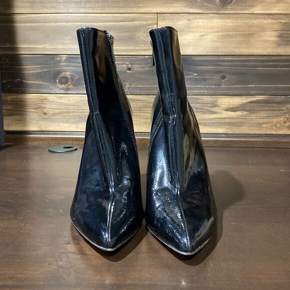 Jessica Simpson Teddi Patent Side Zip Pointed Toe Heeled Ankle Boots Size 9.5 - Picture 3 of 12